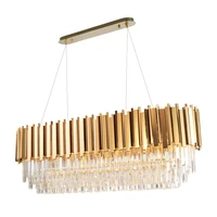 louivuitton modern crystal lamp chandelier for living oval luxury gold round stainless steel line chandeliers lighting