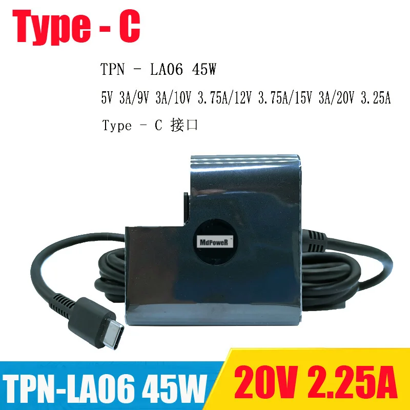 

Original 20V 2.25A 45W 10V 3.75A TPN-LA06 860210-850 918338-001 Laptop Adapter charger for HP Spectre 13Elite X2 1012 TYPE-C USB