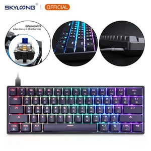 gk61 sk61 61 key mechanical keyboard usb wired led backlit axis gaming mechanical keyboard gateron optical switches for desktop free global shipping