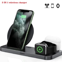be 272 3 in 1 qi wireless 15w charger dock station fast quick charging foldable disc for iphone iwatch samsung portable