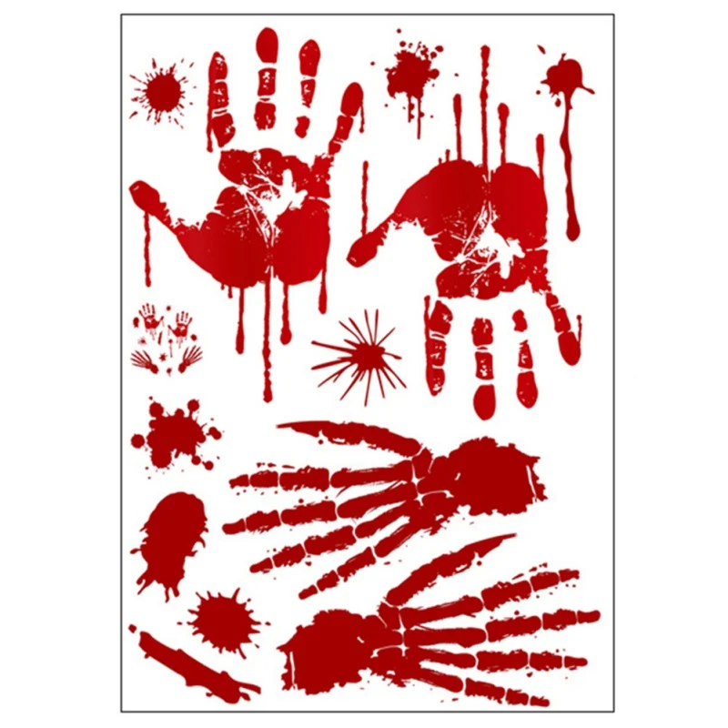 

Halloween Blood Handprint Blood Footprint Wall Sticker Horror Decoration Sticker Festival Party Supplies 2020