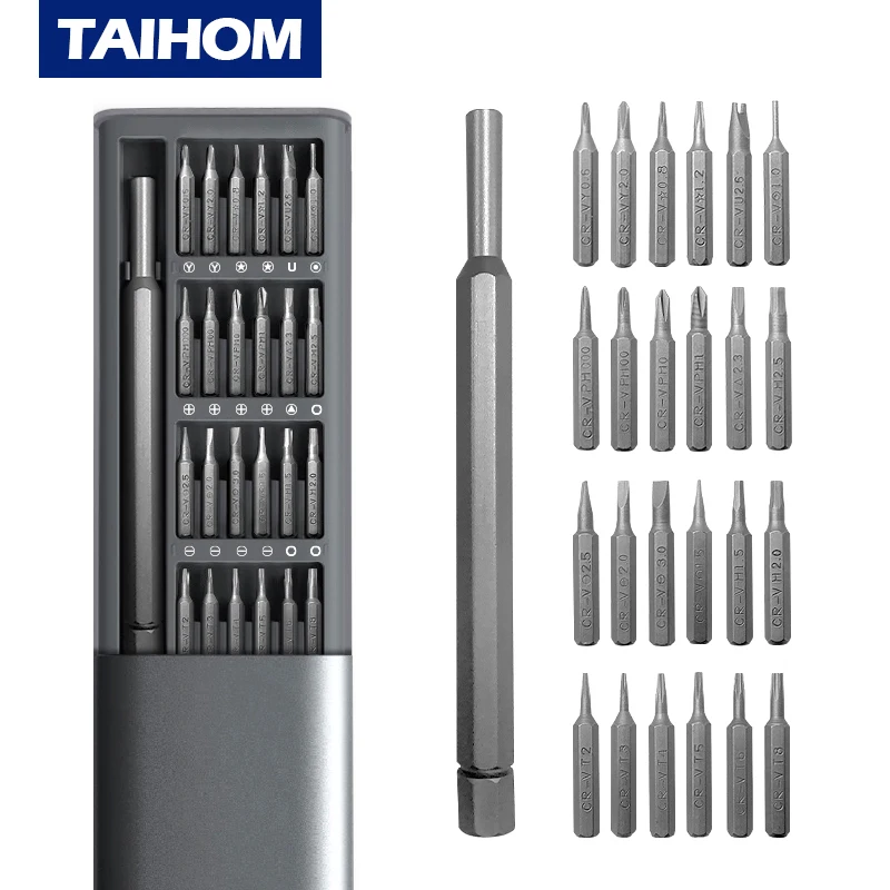 screwdriver kit 24 precision magnetic bits diy dismountable screw driver set mini tool case for smart home pc phone repair free global shipping