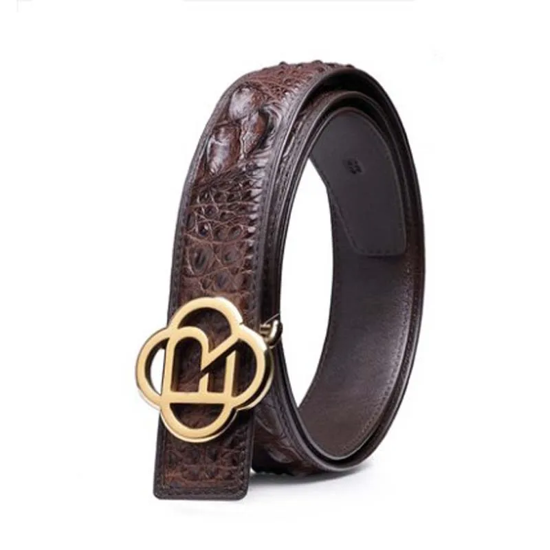 ouluoer import  men crocodile belt  Smooth buckle  business  leisure  male belt  Men belt  tide crocodile leather belt