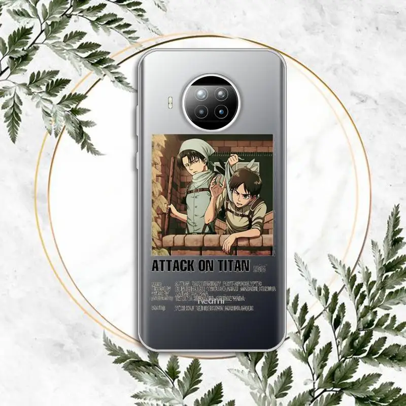 

Attack On Titan anime Phone Case Transparent for Xiaomi Redmi note 10 t 8 9 pro lite 11