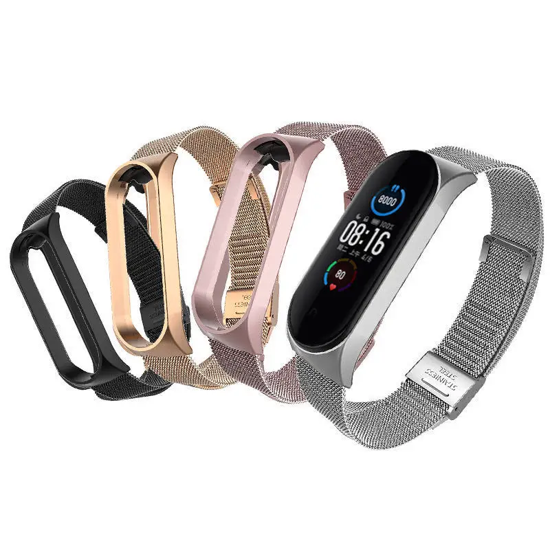 Модный металлический браслет из нержавеющей стали для Xiaomi Mi Band 3 4, ремешок на запястье для Xiaomi Miband 3 4, браслет для Mi Band 4