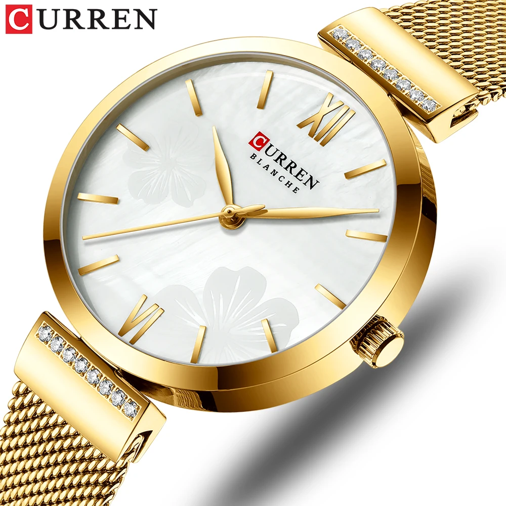 CURREN ladies Watches Fashion ultra-thin women watch Top Luxury Brand gold Stylish petal Quartz Wristwatch reloj mujer | Наручные часы