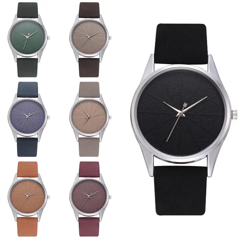 Модные спортивные простые женские часы без цифровых шкал с циферблатом и