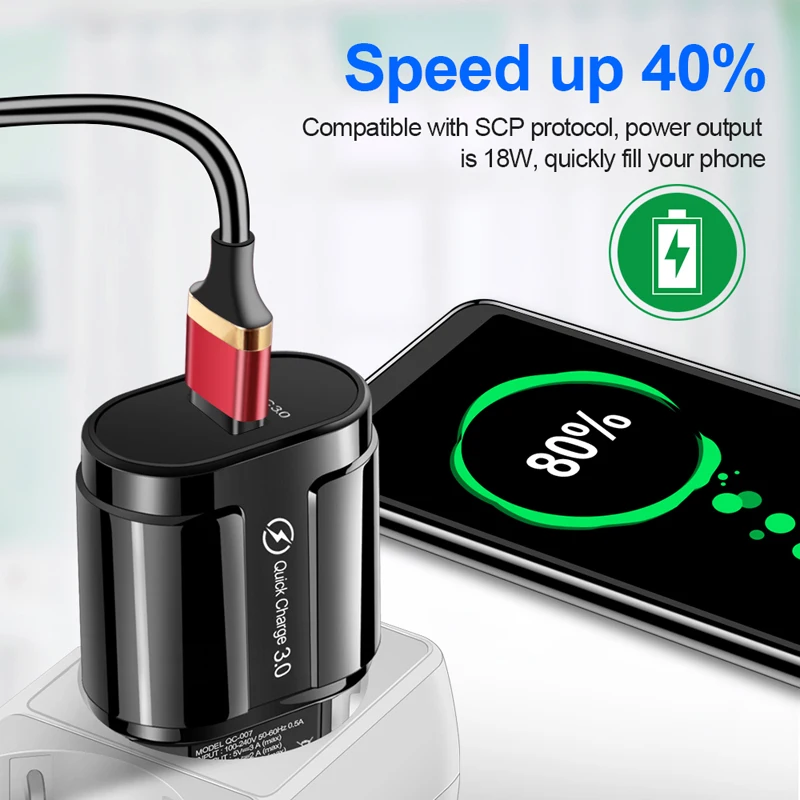 Для быстрой зарядки 3 0 QC USB турбо настенное зарядное устройство быстрое для Samsung