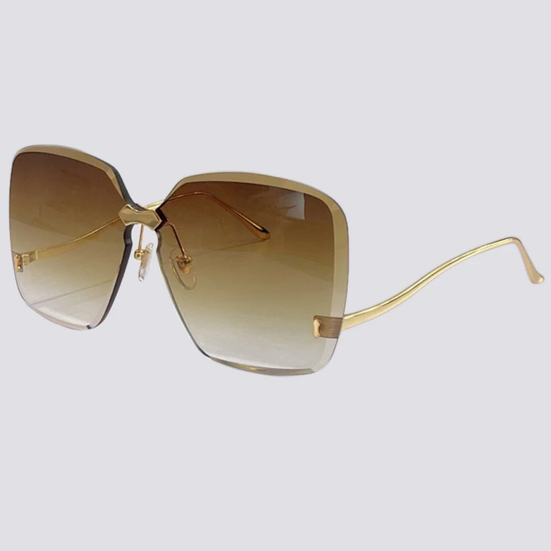 

Big Frame Square Sunglasses Women Men Fashion Brand Driving Rimless Sun Glasses Female Vintage Shades UV400