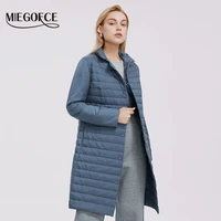 miegofce 2021 new design long models women jacket exquisite quilted women coat windproof long coat with scarves
