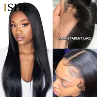 transparent lace wigs pre plucked full lace human hair wigs for black women straight glueless full lace wigs natural hair ishe