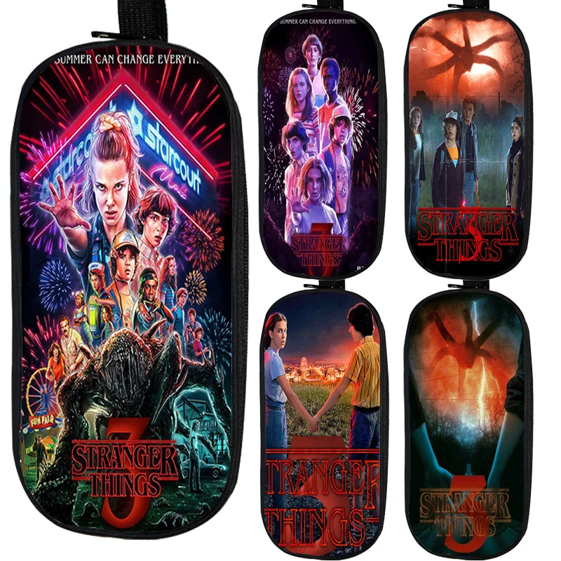 

Stranger Things 3 Double Layer Bag Makeup Bags Multifunctional and Practical for Boys Girls Primary School Supplies Case