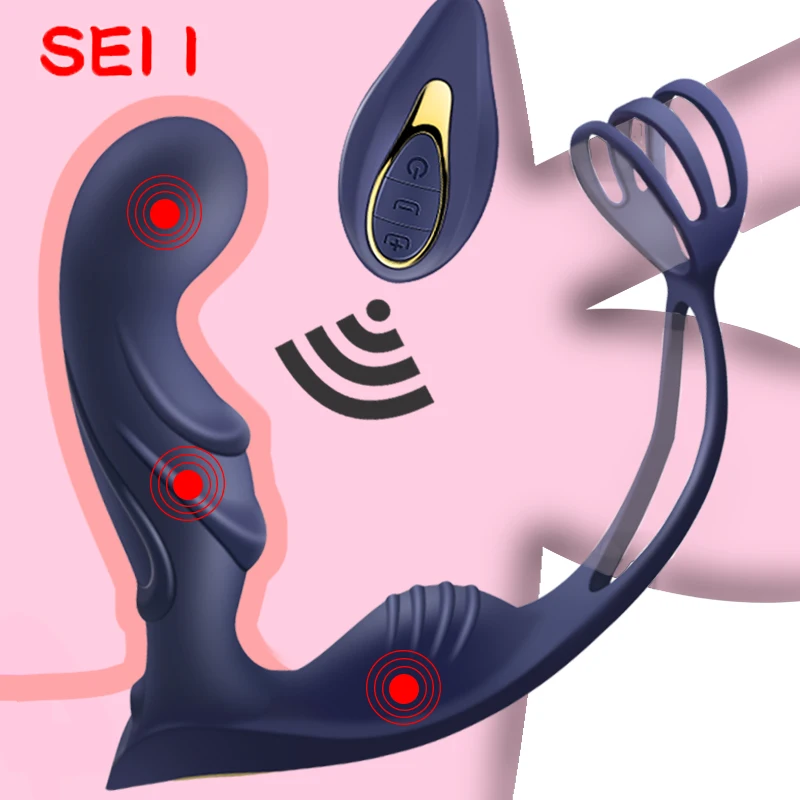 Массажер простаты для мужчин вибратор Анальная пробка силиконовый массажер