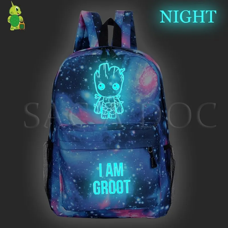 Мстители стражи Галактики Рюкзак Галактика светящиеся школьные сумки для