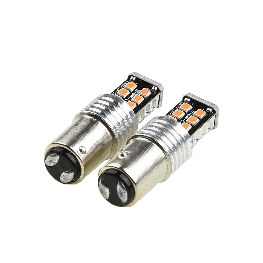 

Red Set 12V 15 LED 2835 15W Car Bulb Aluminum Canbus For BAY15D Durable Useful Stop Part Replace 2x Bright New Hot