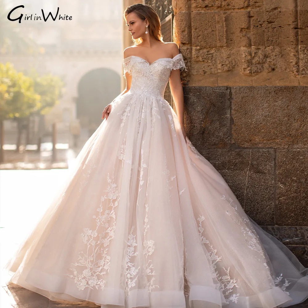 

Sexy Off The Shoulder Lace Wedding Dress Sweeheart A-line Bridal Robe robe de mariée Backless Bride To Be vestido de noiva
