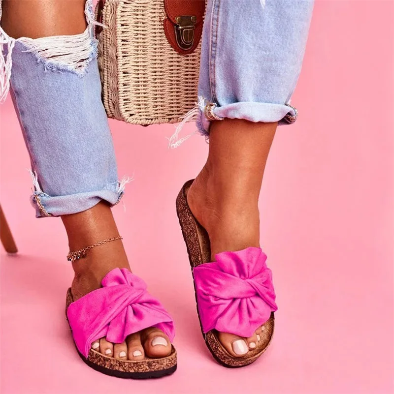 Женские сандалии с бантиком Модель 2020 года Сезон лето Милые Повседневные Удобные