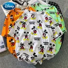 Женская обувь с героями мультфильма Дональд Дак, Микки Маус футболка для мальчиков с короткими рукавами и принтом цветов летняя футболка с рисунками из мультфильмов ручной работы, средней длины мода Harajuku стиль