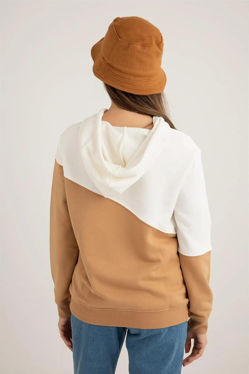 

Double Color Hooded Sweat - CAMEL