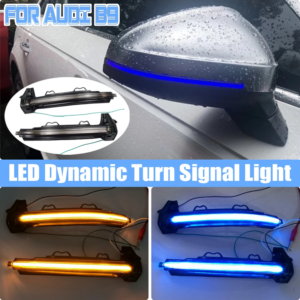 

Flowing Mirror Indicator Blinker Dynamic LED Turn Signal Light For Audi A4 S4 B9 2016-2019 A5 S5 2017-2019 RS4 RS5 2018-2019
