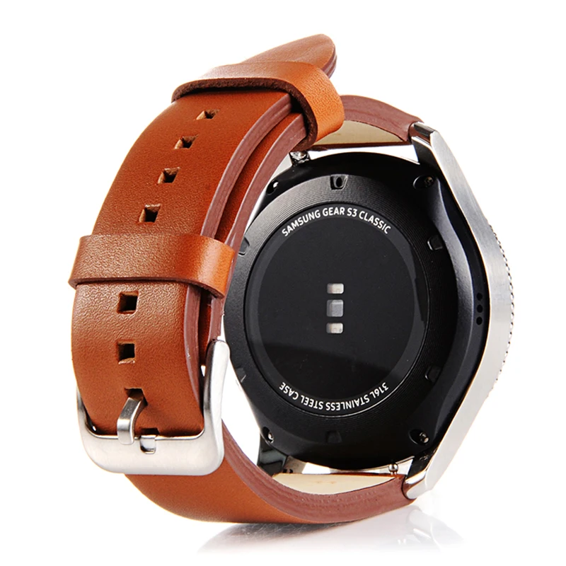 20 мм 22 ремешок из натуральной кожи для samsung Galaxy Watch 42 46 gear S3 Frontier часов Quick Release huawei gt