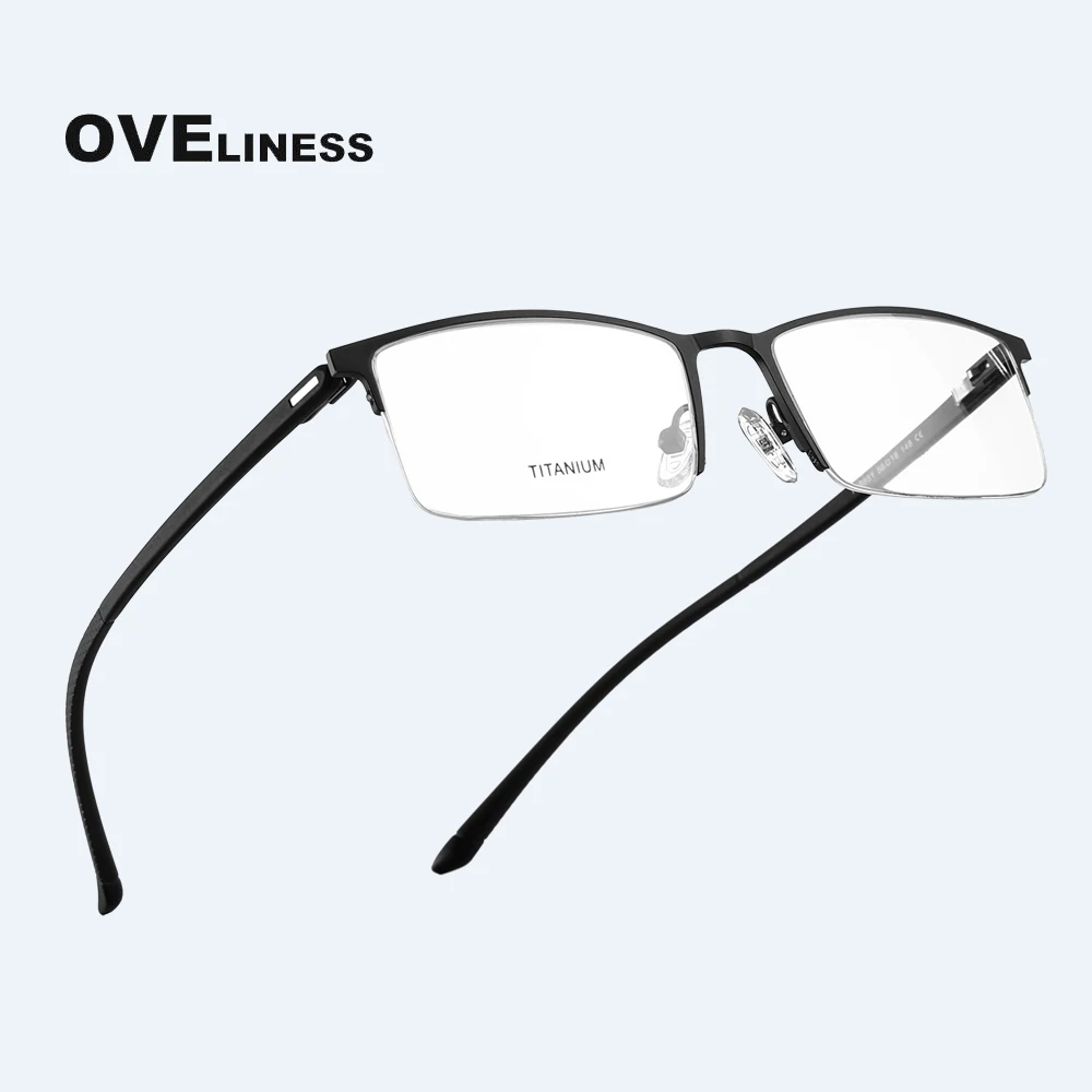 

Fashion men's eyeglasses frames Optical Glasses Frame for Men Myopia Prescription eye glasses Titanium Alloy half Metal eyewear