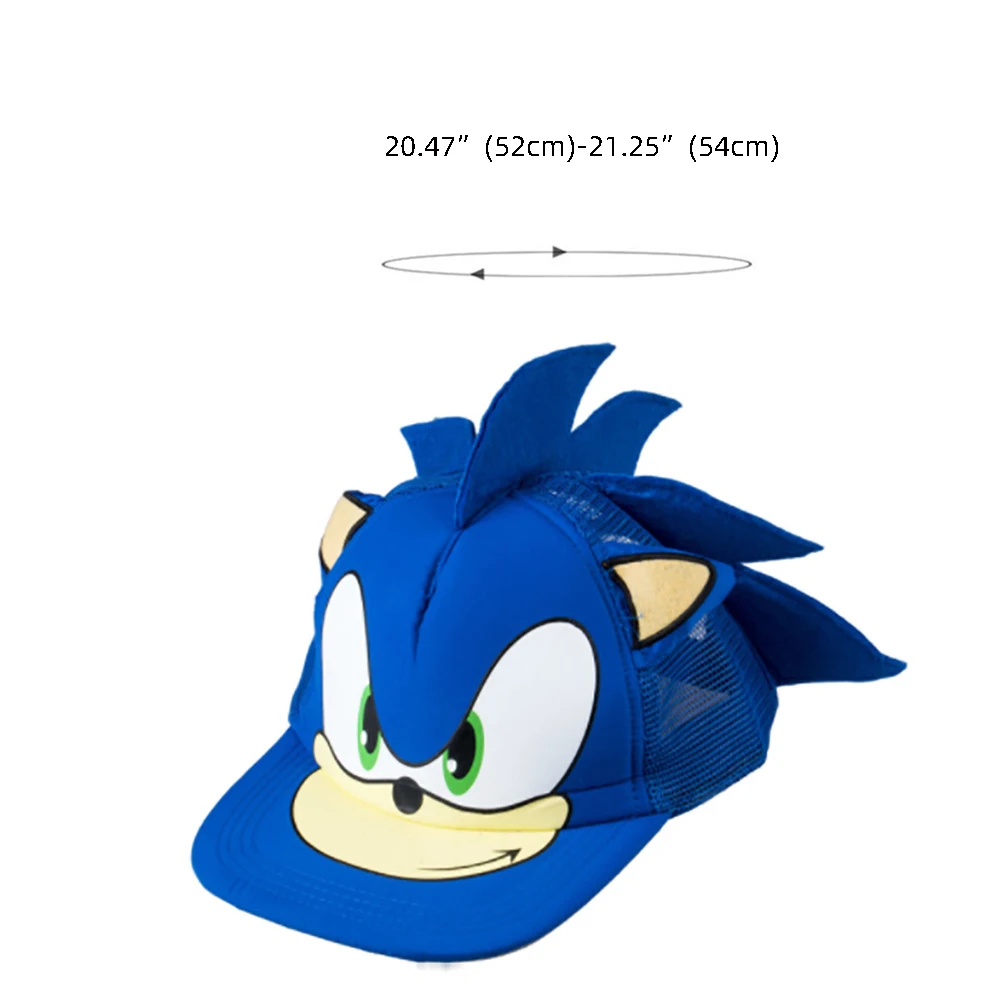 

1pc Sonic Children's Kid Baseball Cap for Girls Boy Hats Sunscreen Baby Hip Hop Cartoon Embroidered Cute 2-8Y Cotton Breathable