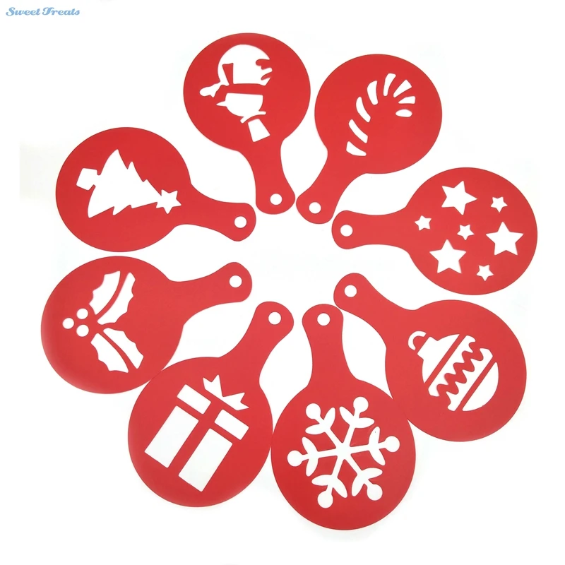 Пластиковые трафареты для торта 8 шт./компл. декоративные украшения рождества Дня