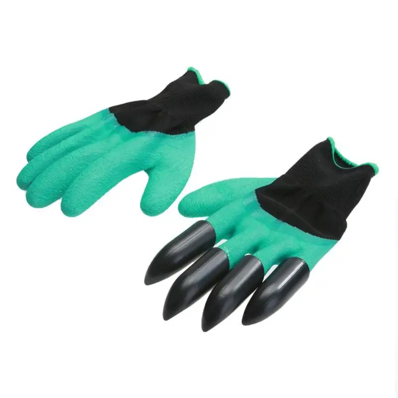 Garden Gloves 4 Hand Claw ABS Plastic Rubber Gloves Quick Excavation Plant Waterproof Insulation Home garden supplies