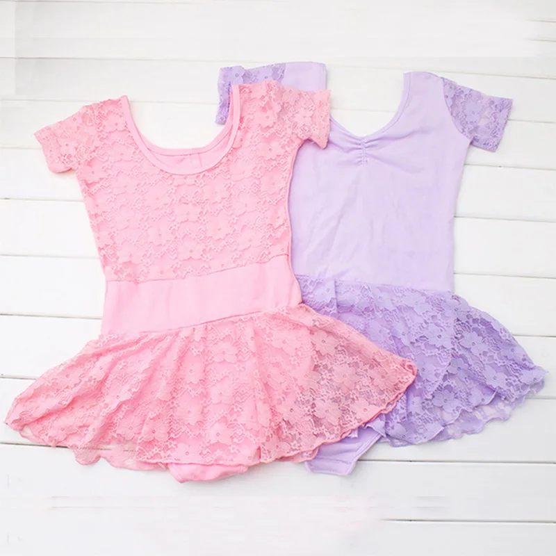 Кружевное балетное платье для девочек Детское трико Танцевальные костюмы-пачки