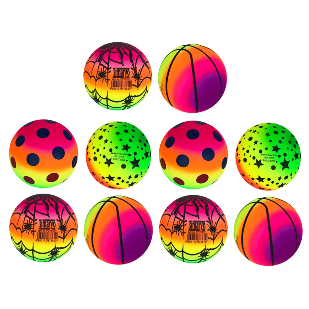 

3 Pcs 16 Rainbow Balls Elastic Eco-friendly PVC Beach Play Kickball Flap Children for Indoor Outdoor Playground