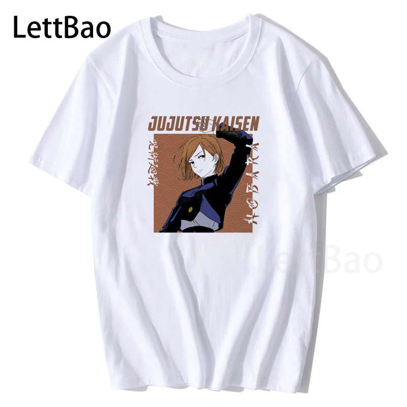 

Мужская футболка в стиле Харадзюку, футболка унисекс с коротким рукавом и принтом ююютсу кайсена, крутая футболка с аниме кугисаки нобара, М...