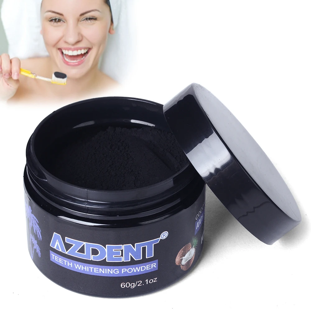 Порошок для отбеливания зубов AZDENT 30/60 г активированный кокосовый уголь