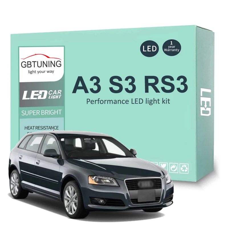 LED Interior Light Bulb Kit For Audi A3 S3 RS3 8L 8P 8V Car LED Reading Dome Trunk Vehicle Lamp Canbus Error Free 100%