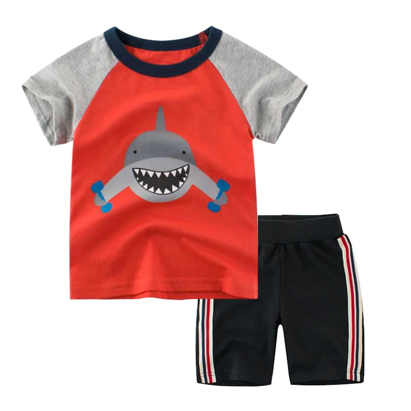 Комплект летней детской одежды BINIDUCKLING для мальчиков детская одежда мультяшная