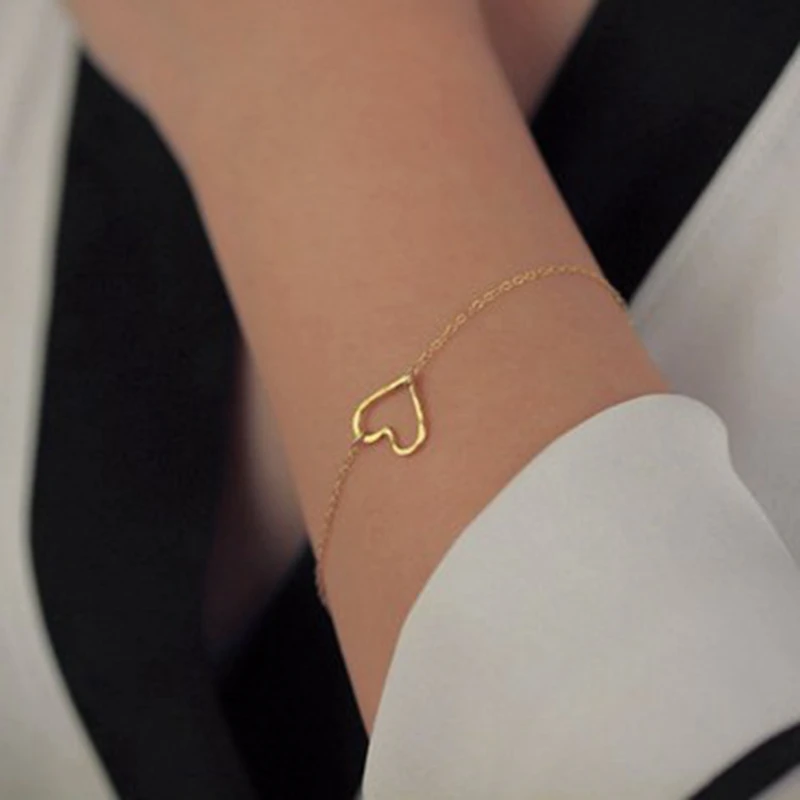 Creative Versatile Loving Leaf Bracelet Simple Popular Jewelry Fashion Heart-Shaped Peach Heart Anklet Dual Purpose | Украшения и