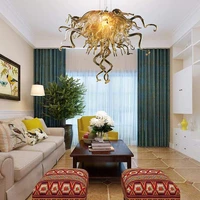 girban 100 handmade blown glass luxury chandelier indoor light gold murano glass led light lighting chandelier modern