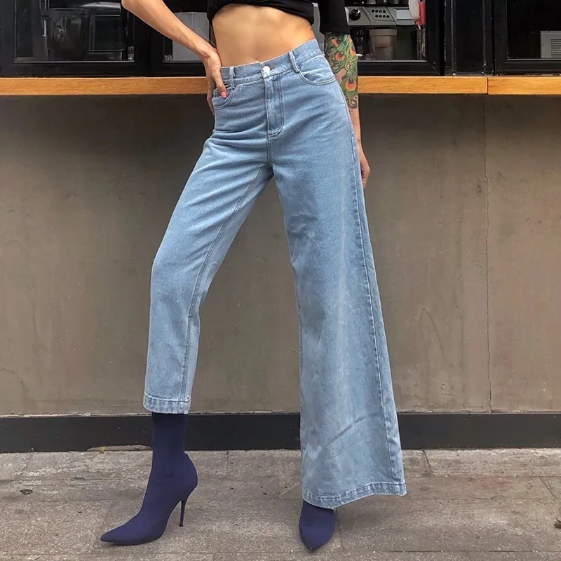 Летние Асимметричные джинсовые расклешенные брюки для женщин узкие джинсы с