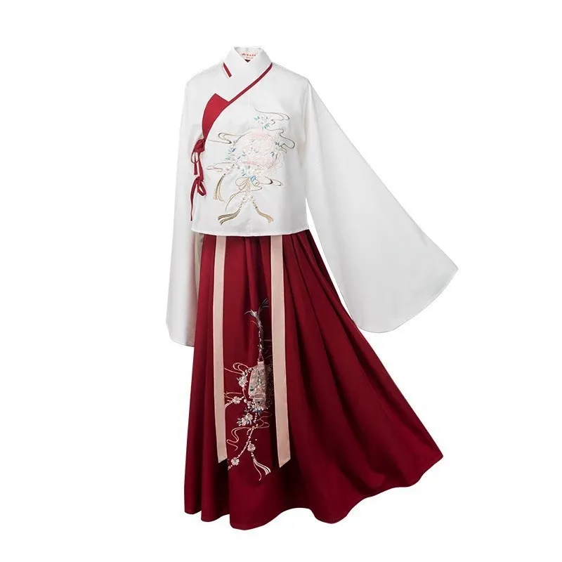 Red Новогодний Традиционный китайский фестивальный наряд, женская одежда Hanfu, Женский костюм для выступлений, старинный костюм, народный танец, сказочное платье - Цвет: Red