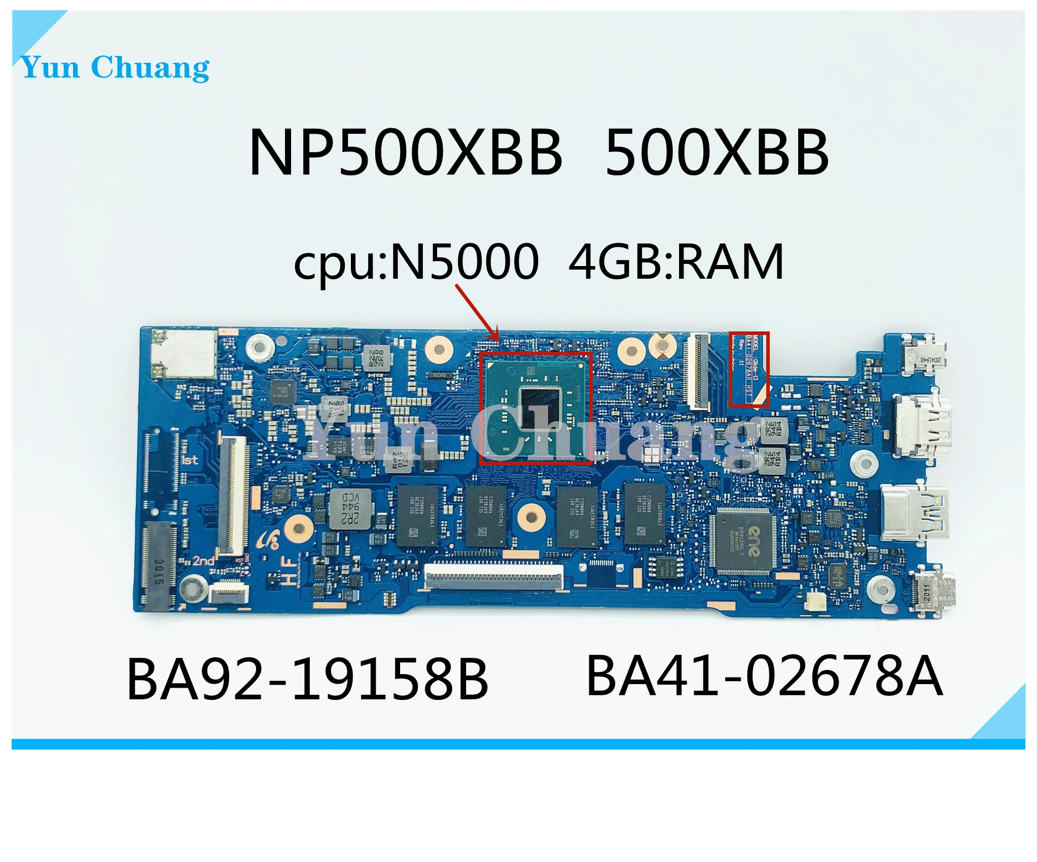 BA41-02678A BA92-19158B для Samsung NP500XBB 500XBB ноутбук материнская плата N5000 процессор 4 Гб