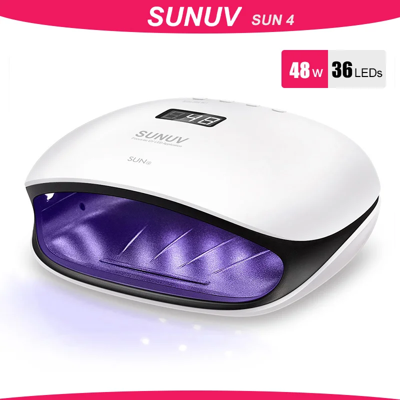 SUNUV SUN4/SUN4s 48W UV LED Lamps Nail Dryer Lamp with LCD Display Smart UV Phototherapy Nail Art Manicure Tool Ladies Gift