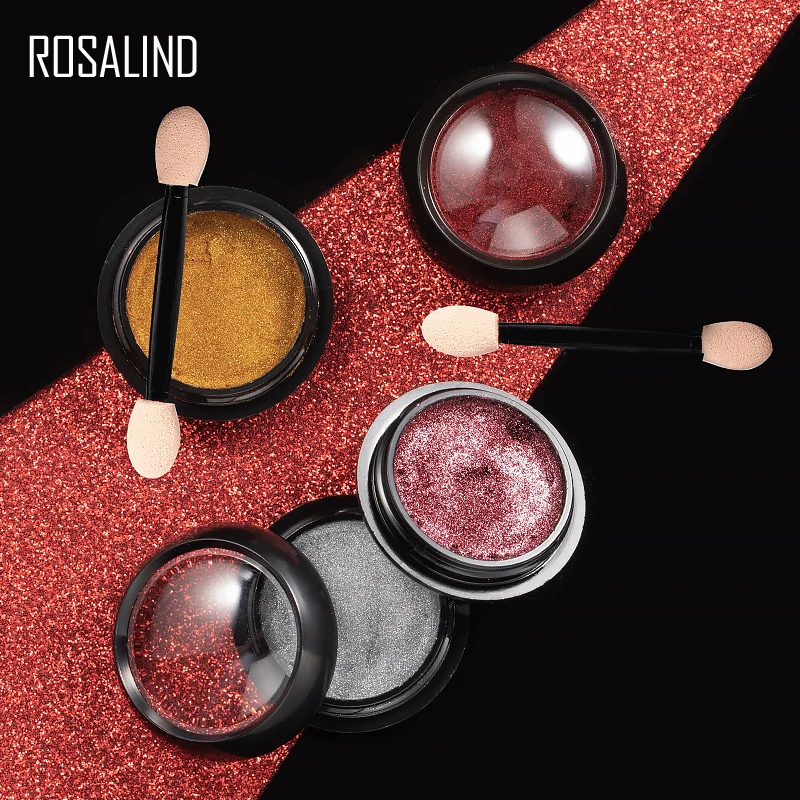 ROSALIND зеркальная пудра для дизайна ногтей пигмент Блестки маникюра УФ Хромовая