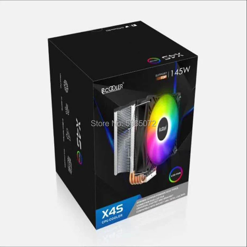 Кулер Pccooler 120 мм кулер ЦП RGB компоненты кулера компьютерного процессора ШИМ