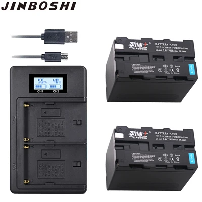 2X B and Charger 4 шт. 7900 мАч NP-F970 NP F970 NP-F960 NP F960 литий-ионный аккумулятор+ ЖК-дисплей быстрее двойной USB зарядное устройство для SONY F960 F550 F970 F570 CCD-RV100 - Цвет: 2X B and Charger