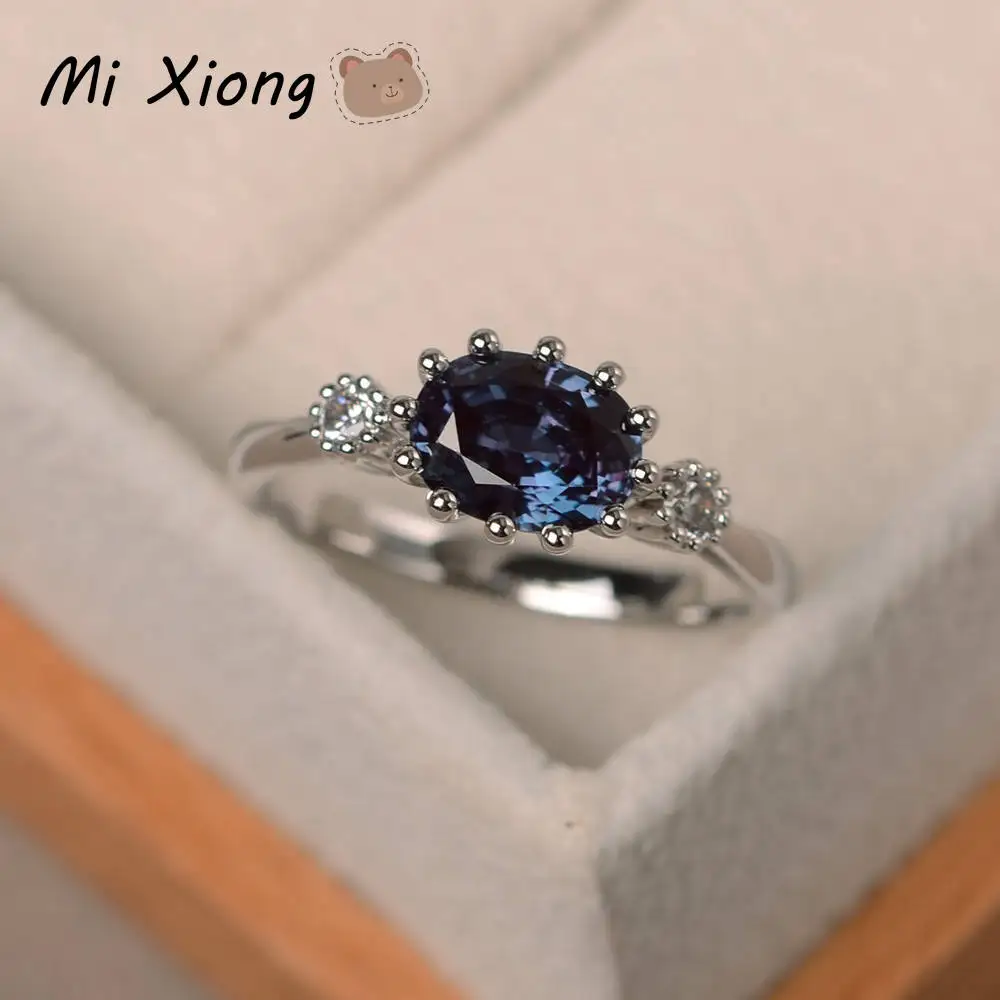 

Осенний комплект из серебра 925 пробы с овальным кристаллом, светильник цветов