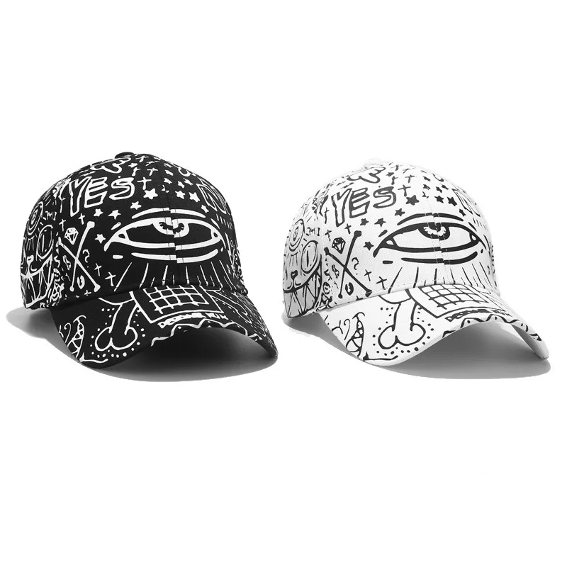 FS модная кепка в стиле хип-хоп с принтом Белый глаз для мужчин и женщин Летняя