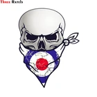 3D Готический Байкерский пиратский череп Three Ratels FC90 с лицом Бандана и мод стиль Раф круглый мотив внешняя виниловая велосипедная наклейка для автомобиля