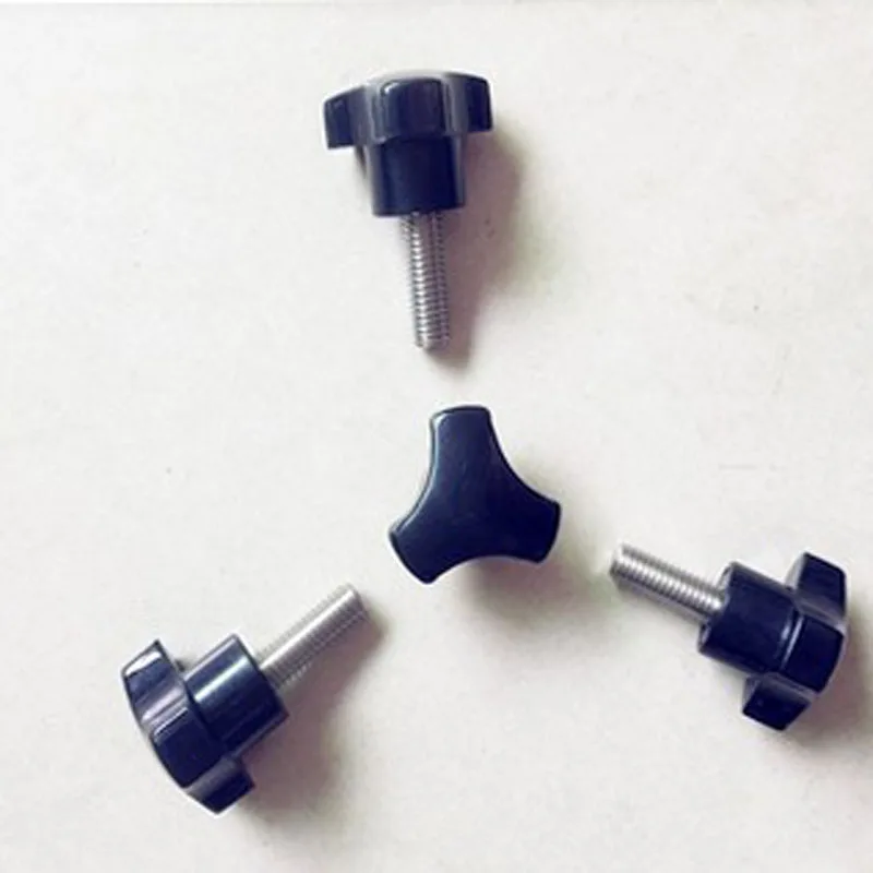 2 шт. винты M5 треугольные ручные болты пластиковые затягивающие черная длина 10-60