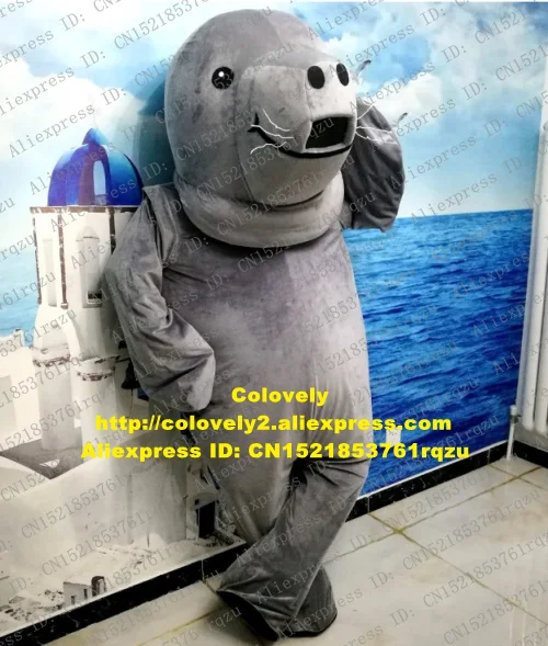 Серый манеж морская корова костюм талисмана взрослый мультяшный персонаж одежда