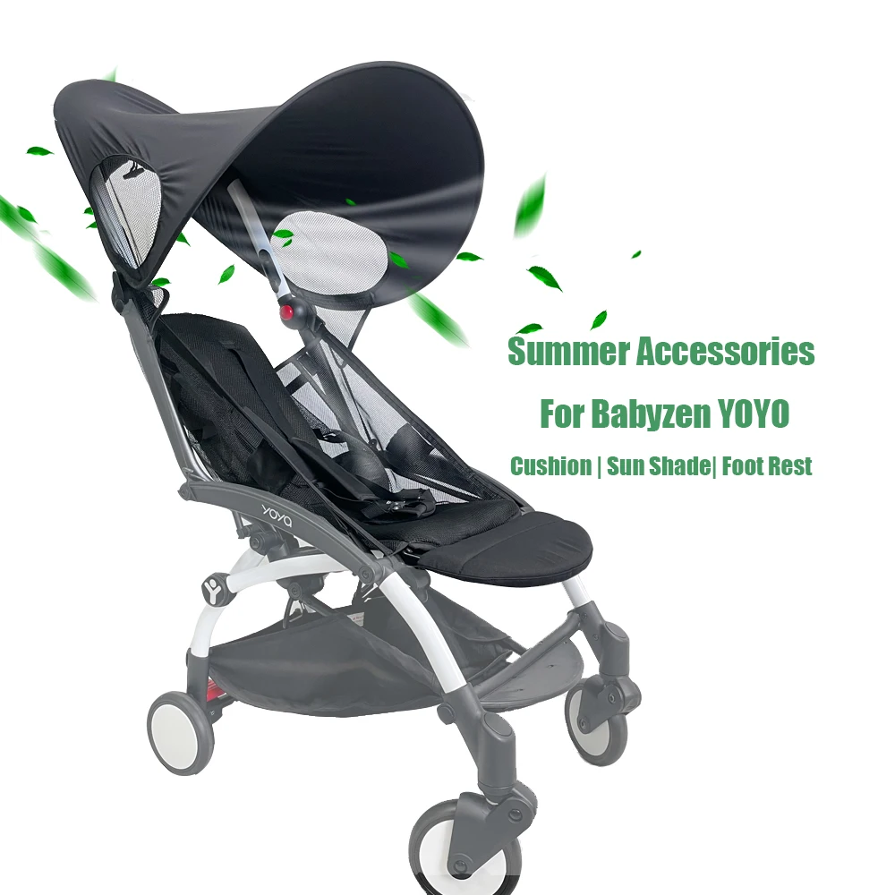 Summer Accesorries For Babyzen YOYO &YOYO2 Strollers, Baby Cart Cushion Sun Shade Foot Rest for YoYa stroller